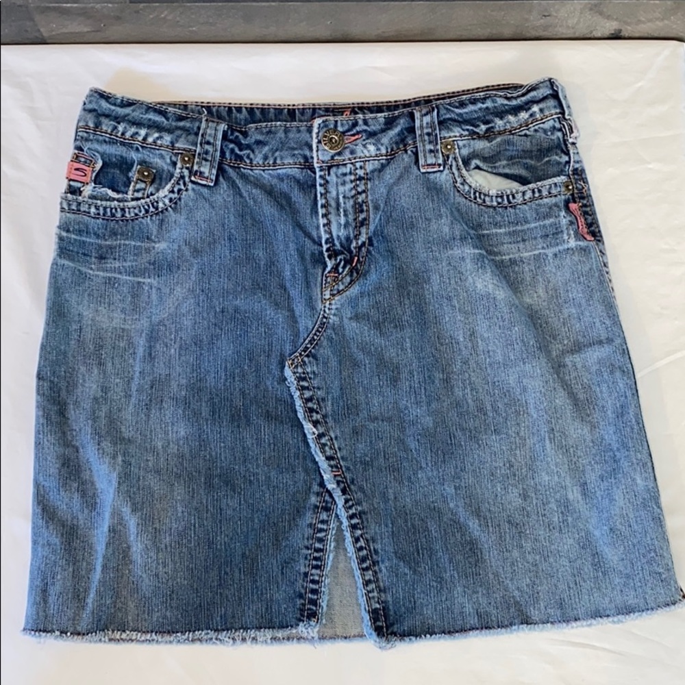 Silver “Devah” Jean Skirt